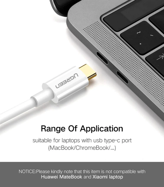 Кабель Ugreen MM139 USB-C to DisplayPort 4K@30Hz 1.5 м Black (UGR-50994) - изображение 3