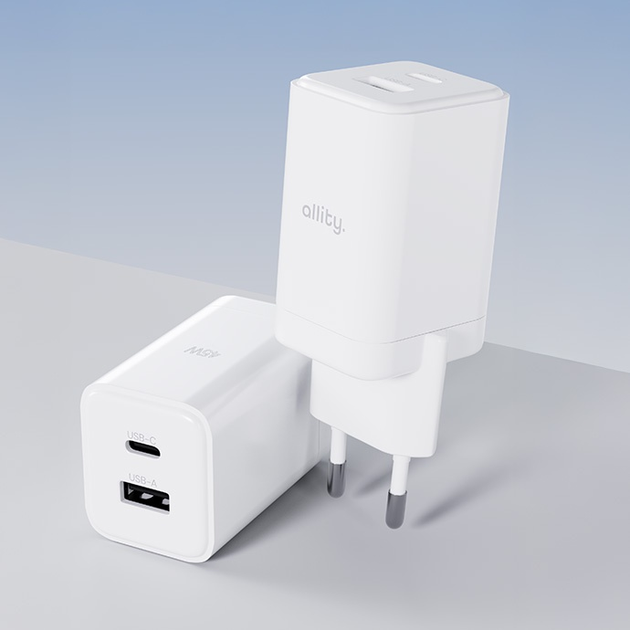 Ładowarka sieciowa Allity GaN PD QC ATC-01-45WAC 1x USB-C 1x USB-A 45W White (5906667550382) - obraz 6