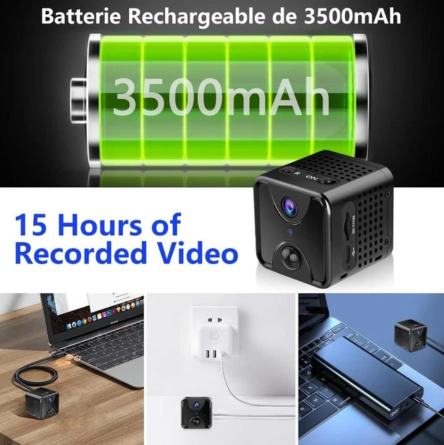 Мини-камера S6 для видеонаблюдения 4K Ultra HD поддержка 4G и Wi-Fi 2.4G внутренняя чёрная - изображение 8