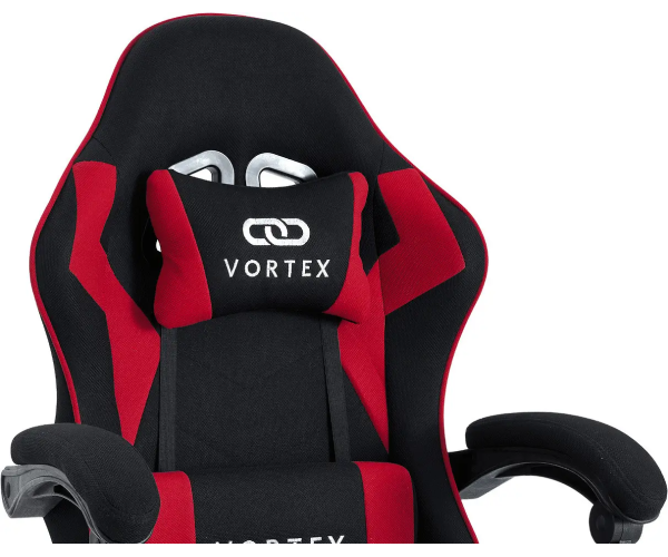 Ігрове крісло обшите тканиною для геймерів та роботи Extreme VR чорно-червоний - зображення 3