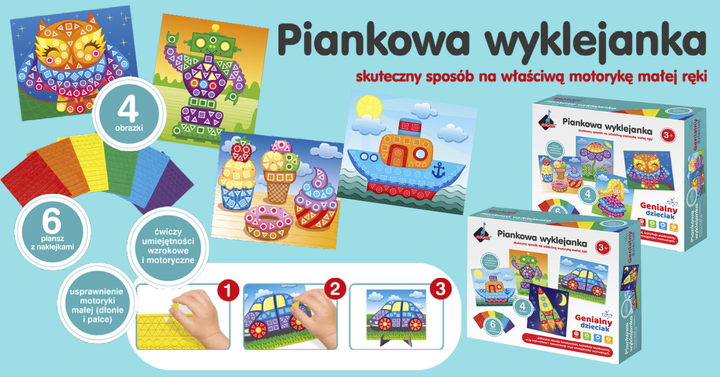 Mozaika Askato Genialny Dzieciak Piankowa wyklejanka 700 elementów (6901440102764) - obraz 4