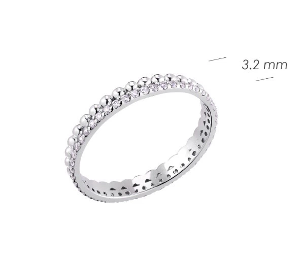 Кольцо серебряное с фианитами Гламур 925 Rhodium 18.5 размер - Фото 4 Кольцо серебряное с фианитами Гламур 925 Rhodium 18.5 размер - изображение 4