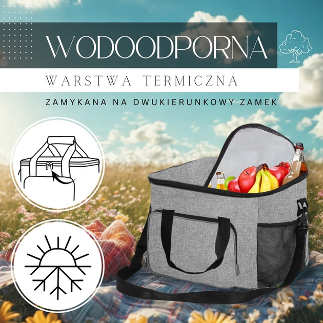 Kosz termiczny Springos na jedzenie szary 28 l (5907719454672) - obraz 9