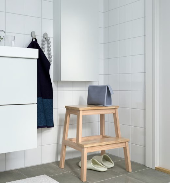Taboret ze schodkiem IKEA BEKVAM 50 cm Buk (601.788.87) - obraz 2
