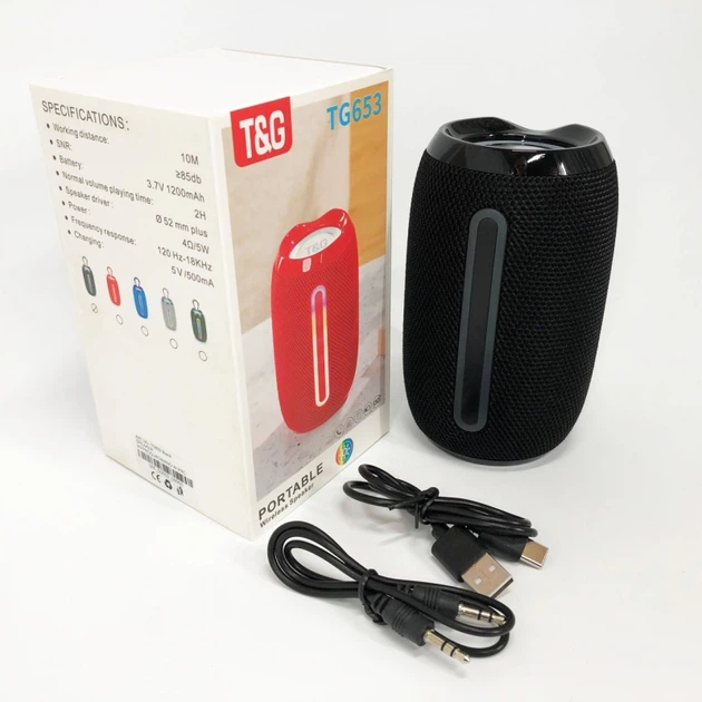 Портативна колонка TG 653 black з USB - изображение 14