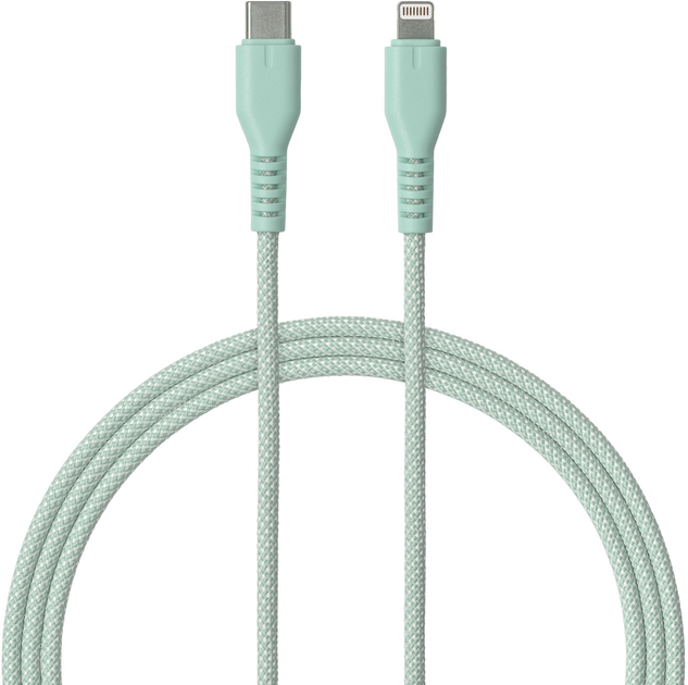 Кабель Qualo USB Type-C – Lightning 1.5 м Mint (5907457773141) - зображення 1