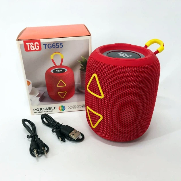 Портативна колонка TG 655 red 5W з RGB - изображение 2