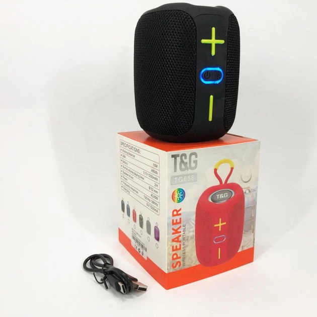 Портативна колонка TG 658 black з RGB підсвічуванням - Фото 5 Портативна колонка TG 658 black з RGB підсвічуванням - изображение 5