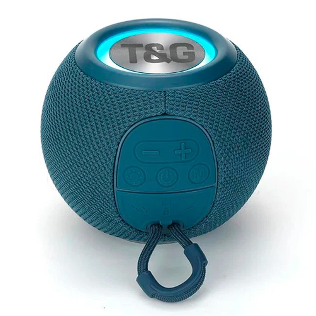 Портативна Bluetooth колонка TG337 з RGB підсвічуванням і функцією гучного зв'язку, радіо, синя - зображення 2