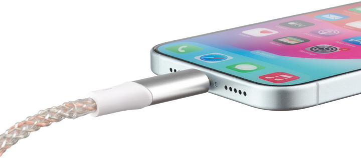 Кабель Qualo USB Type-C – Lightning 1 м White/Silver (5907457782402) - зображення 5