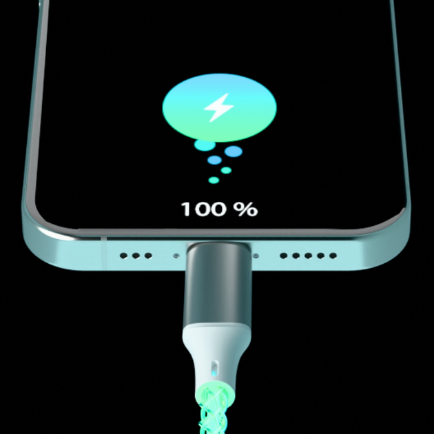 Кабель Qualo USB Type-C – Lightning 1 м White/Silver (5907457782402) - зображення 9