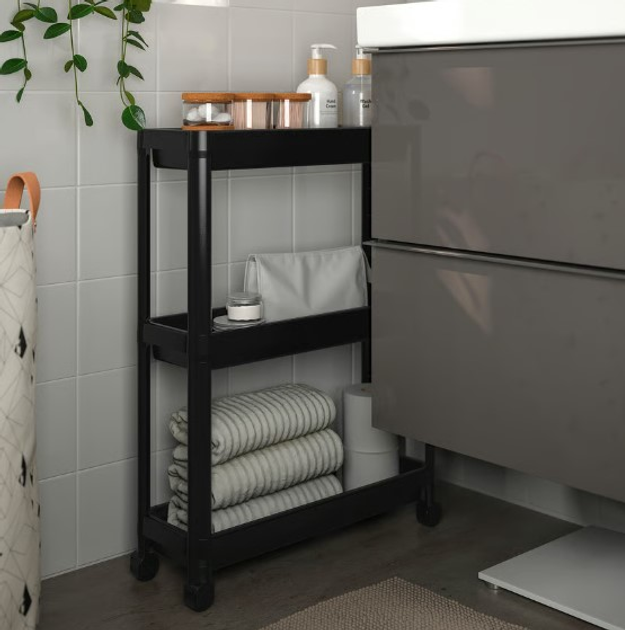 Візок IKEA VESKEN 54 x 18 x 71 см Чорний - зображення 3