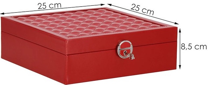 Шкатулка для прикрас Springos HA1080 бордова 25 x 25 x 8.5 см (5907719433752) - зображення 3