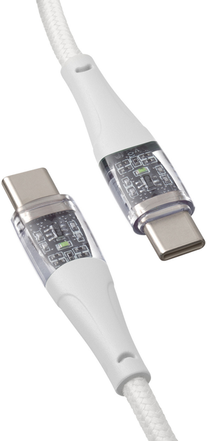 Кабель Qualo USB Type-C – USB Type-C 1.5 м White/Transparent (5907457783362) - зображення 4