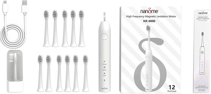 Szczoteczka soniczna Nandme NX 6000 Biała - obraz 4