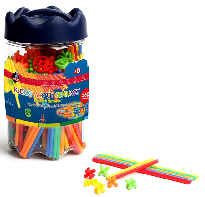 Klocki konstrukcyjne Askato Blocks Straws Glow in The Dark 560 elementów (6901440116518) - obraz 2