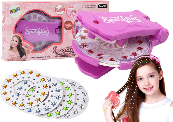 Набір для творчості LEAN Toys Sparkling Diamond для прикрашання волосся та аксесуарів діамантами 17923 (5905991007739) - зображення 2