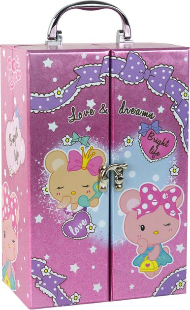 Zestaw piękności LEAN Toys do makijażu i paznokci w różowej walizce 17056 (5905884459126) - obraz 1