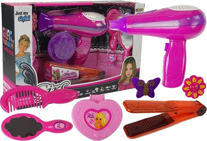 Набір для краси LEAN Toys з випрямлячем для волосся та аксесуарами рожевий 7100 (5905214972752) - зображення 1
