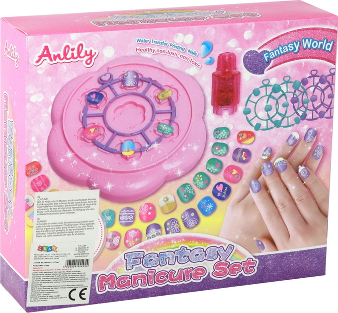 Набір для краси LEAN Toys для нігтів з насадками для нігтів, наклейками та діамантами рожевий 16901 (5905884454954) - зображення 1