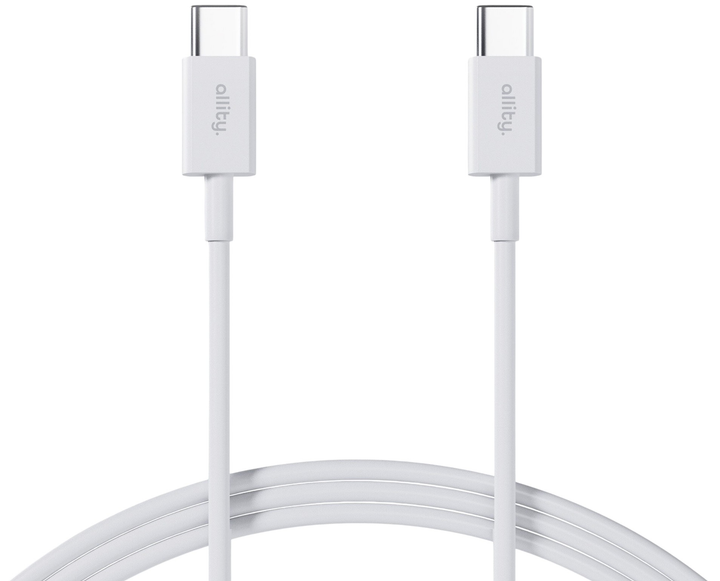 Kabel Allity AUC-03 USB-C - USB-C 2 m 60W White (5906667550146) - obraz 1