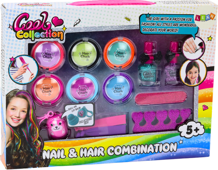 Zestaw piękności LEAN Toys do makijażu i stylizacji paznokci z cieniami i lakierami 17984 (5905991008606) - obraz 1