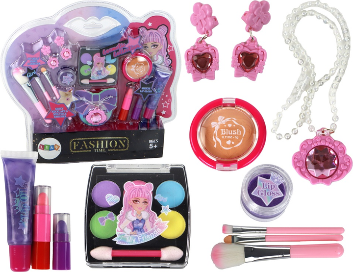 Zestaw piękności LEAN Toys z kosmetykami do makijażu i biżuterią 18 elementów 15615 (5905679071502) - obraz 2