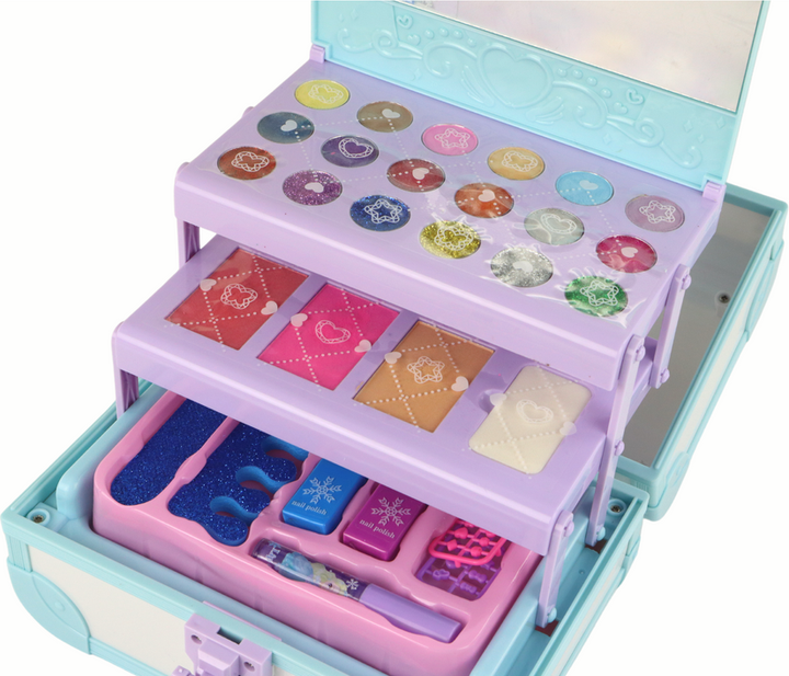Набір для краси LEAN Toys з косметикою та аксесуарами для нейл-арту в скриньці синій 15611 (5905679071465) - зображення 3
