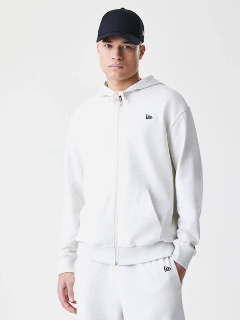 Bluza męska rozpinana streetwear z kapturem New Era Ne Premium Essential 60752360 S Jasnoszara (0198976883021) - obraz 1
