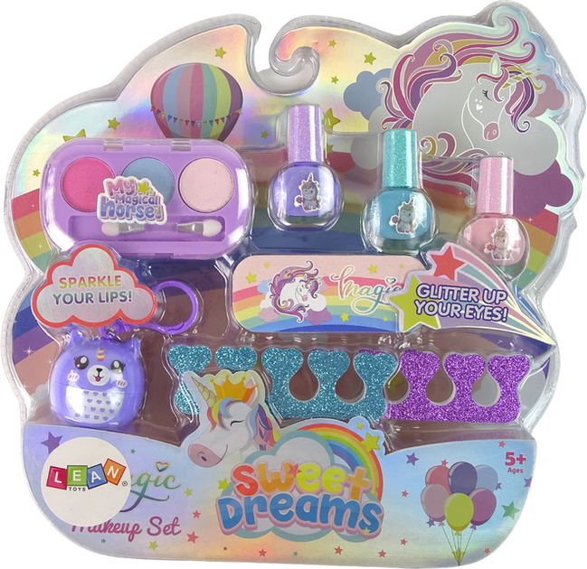 Набір для краси LEAN Toys Солодкі сни для укладання нігтів з підвіскою з блискітками та котиком 12409 (5905214972189) - зображення 1