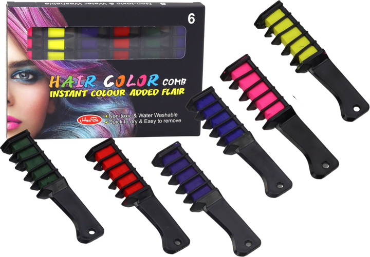 Zestaw piękności LEAN Toys do koloryzacji włosów z matową kredą 6 sztuk 19749 (5905991011248) - obraz 2