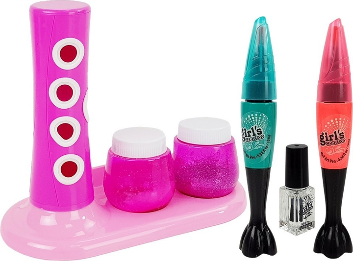 Zestaw piękności LEAN Toys do malowania paznokci z dozownikiem brokatu i kolorowymi naklejkami 8508 (5903802458978) - obraz 3