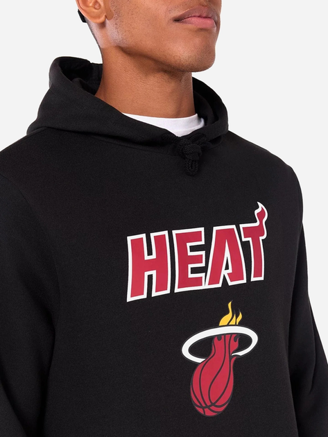 Bluza męska z kapturem kangurka New Era NBA Regular Heat 60505424 2XL Czarna (0197883645197) - obraz 5