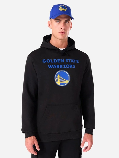 Bluza męska z kapturem kangurka New Era Warriors 60505435 M Czarna (0197883645456) - obraz 1