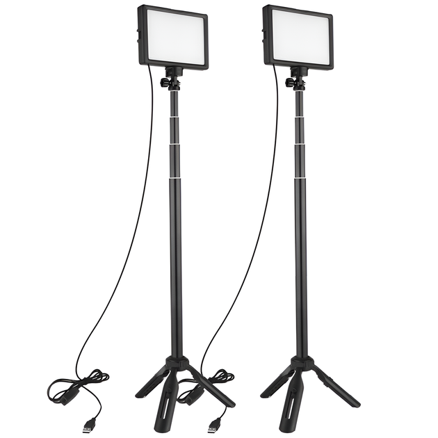 Комплект освещения из 2 светодиодных LED панелей со штативами Andoer VLK-04 набор постоянного света для видео (1260) - Фото 2 Комплект освещения из 2 светодиодных LED панелей со штативами Andoer VLK-04 набор постоянного света для видео (1260) - изображение 2