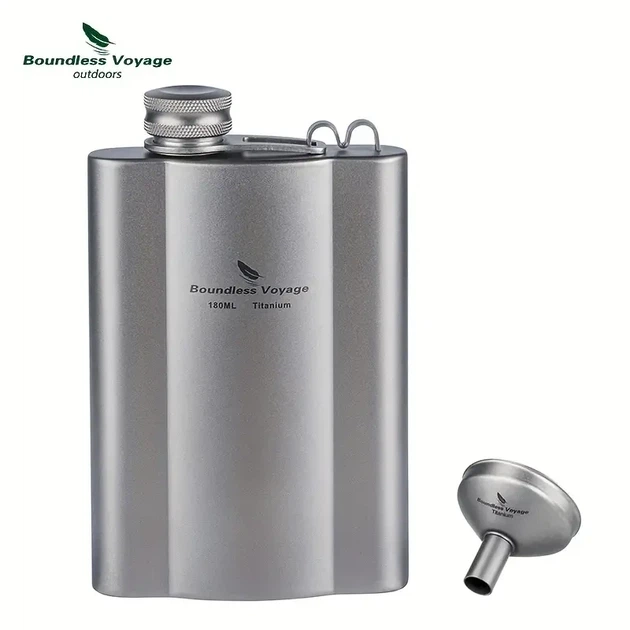 Фляга Boundless Voyage из чистого титана 180 / 240 мл серая - Фото 2 Фляга Boundless Voyage из чистого титана 180 / 240 мл серая - изображение 2