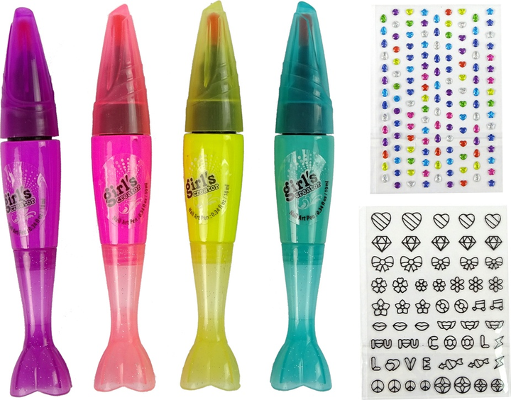 Zestaw piękności LEAN Toys do malowania paznokci z lakierami pisakami i kolorowymi naklejkami 10502 (5904665993422) - obraz 3