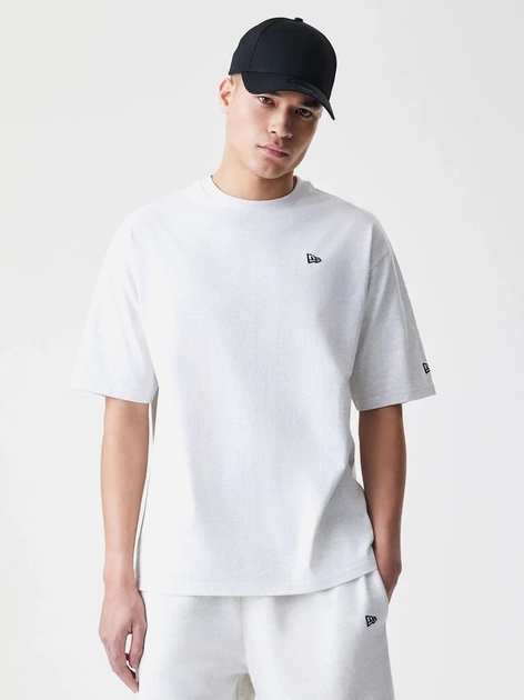 T-shirt męski bawełniany oversize New Era Ne Premium Essential Os 60752359 XL Jasnoszary (0198976882673) - obraz 1