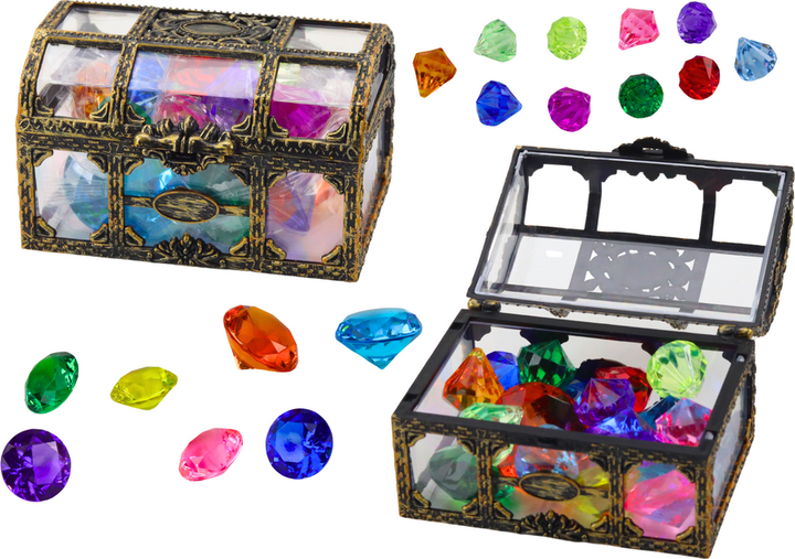 Zestaw kreatywny LEAN Toys diamenty w skrzyni kuferku 17 szt 20560 (5905991028468) - obraz 2