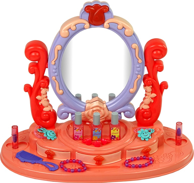 Toaletka LEAN Toys do makijażu z lustrem światłami i dźwiękiem Różowy 10831 (5905214974787) - obraz 3