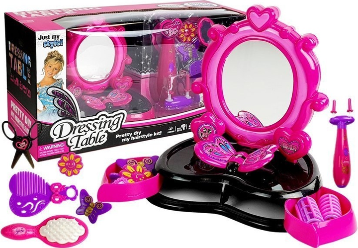 Toaletka LEAN Toys fryzjer z urządzeniem do zaplatania warkoczy i lustrem 7101 (5905884455548) - obraz 2
