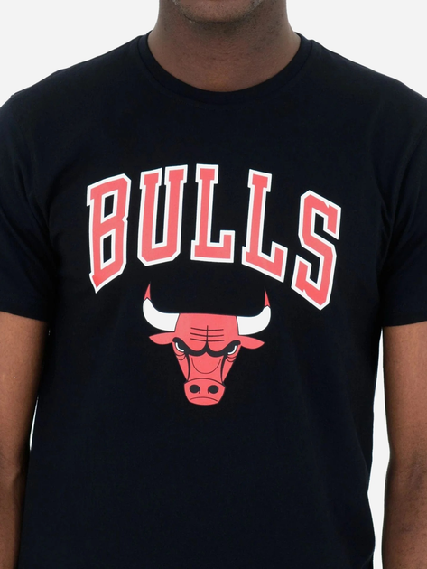 Футболка бавовняна довга чоловіча New Era Nos NBA Regular Tee Bulls 60416749 2XL Чорна (0197214897080) - зображення 4