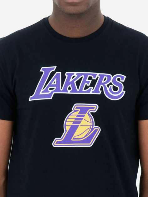 Футболка бавовняна довга чоловіча New Era NBA Team Lakers 60416756 M Чорна (0197214896922) - зображення 4