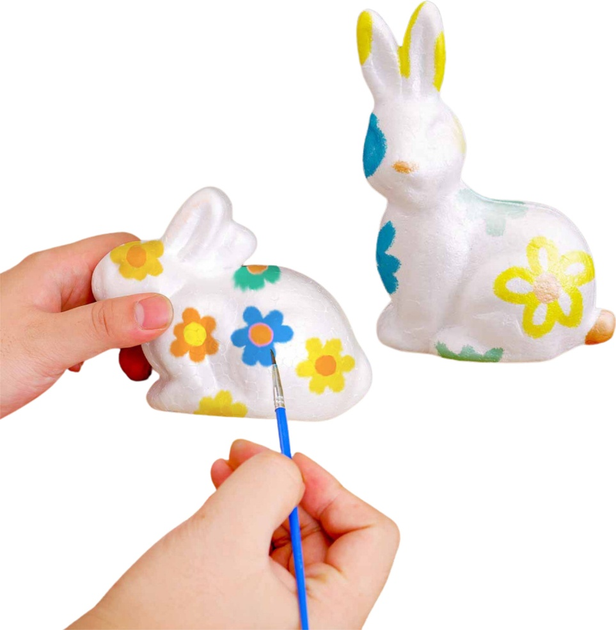Набір пінопластових фігурок LEAN Toys до Великодня для розфарбовування 9 яєць + заєць + фарби 21364 (5905991037972) - зображення 3