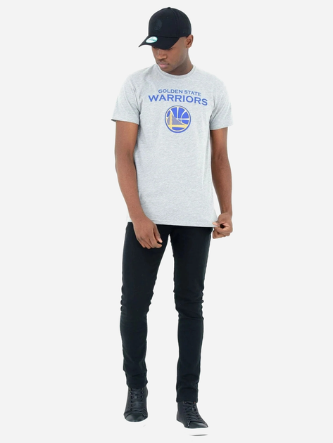 Футболка бавовняна довга чоловіча New Era NBA Team Warriors 60416754 M Світло-сіра (0197214896984) - зображення 3