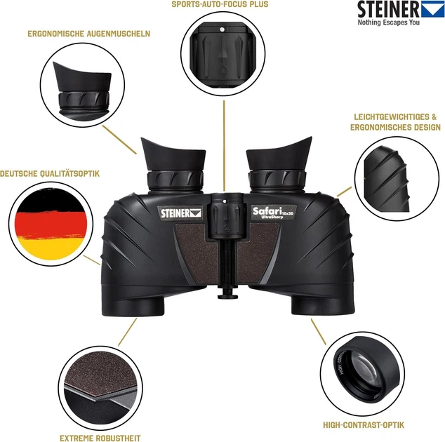 Бинокль Steiner Safari Ultrasharp 10 x 30 Black Б/В - изображение 3