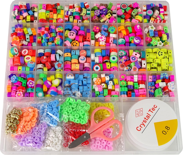 Zestaw do robienia biżuterii LEAN Toys Różne Wzory z buźkami i literkami 13454 (5905323216945) - obraz 3