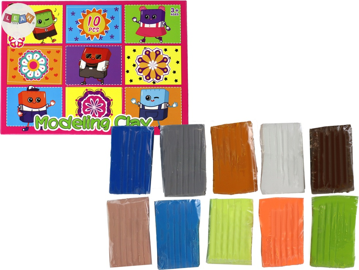 Zestaw artystyczny LEAN Toys Modelina Masa plastyczna 10 kolorów 16256 (5905679077894) - obraz 2