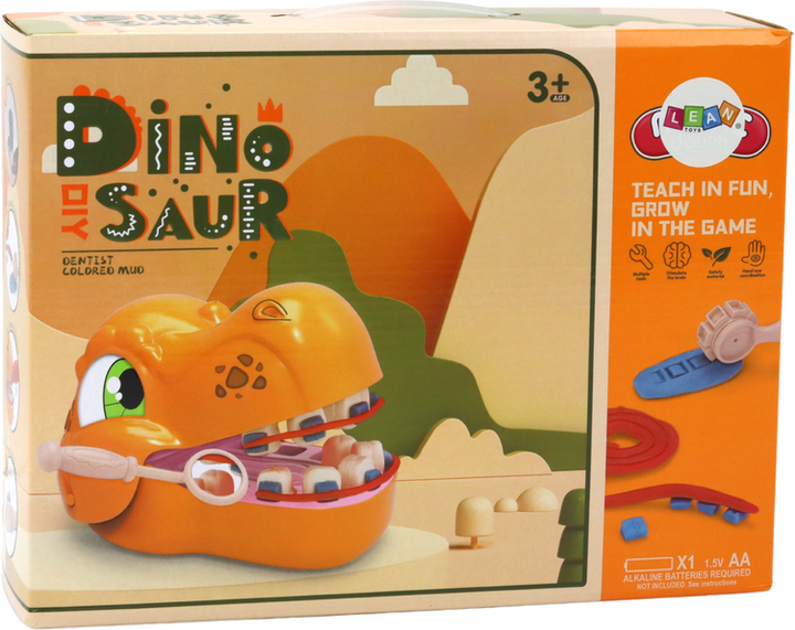 Zestaw kreatywny LEAN Toys Dinozaur dentystyczny Ciastolina + Akcesoria 17554 (5905991004035) - obraz 1