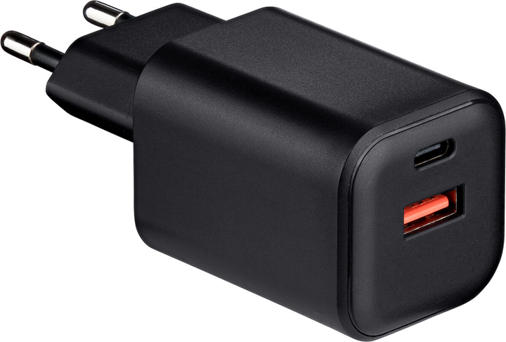 Зарядний пристрій Qualo Nano PD 45W USB-C USB-A Black (5907457773264) - зображення 1